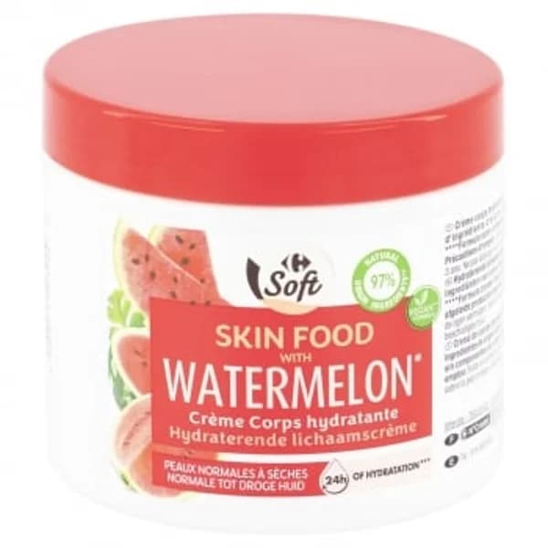 Crema hidratante corporal con extracto de sandia Soft Carrefour 400 ml. - 0.4 l - Imagen del producto en Findit