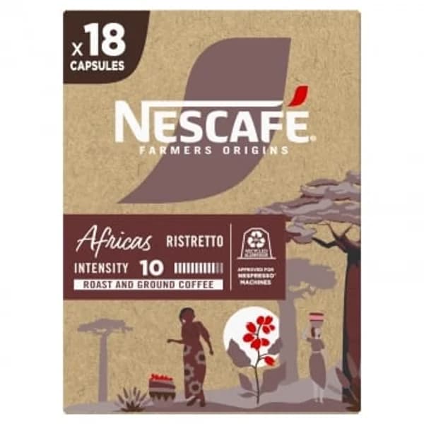 Café ristrettro Africas en cápsulas Nescafé compatible con Nespresso 18 ud. - 18.3 ud - Imagen del producto en Findit