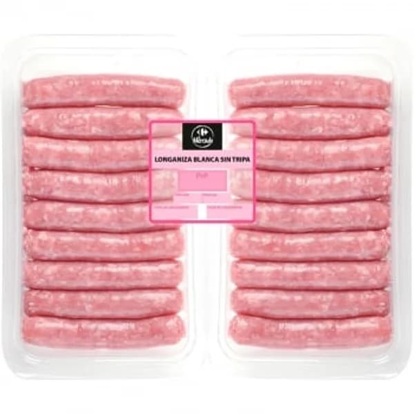 Longaniza blanca fresca sin gluten y sin lactosa Carrefour El Mercado 650 g - 0.65 kg - Imagen del producto en Findit