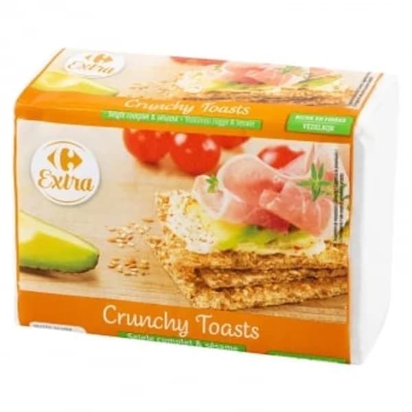Tostadas de centeno integral y semillas de sésamo Extra Carrefour 250 g. - 0.25 kg - Imagen del producto en Findit