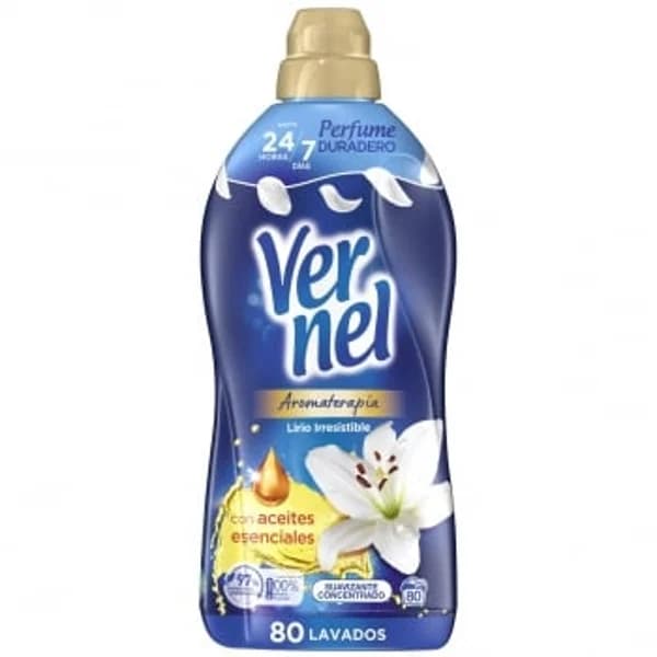 Suavizante concentrado aromaterapia lirios irresistibles Vernel 80 lavados. - 81.29 ud - Imagen del producto en Findit