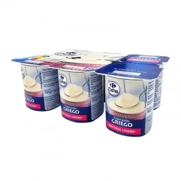 Yogur griego natural Carrefour Extra pack de 6 unidades de 125 g. - 0.75 kg - Imagen del producto en Findit