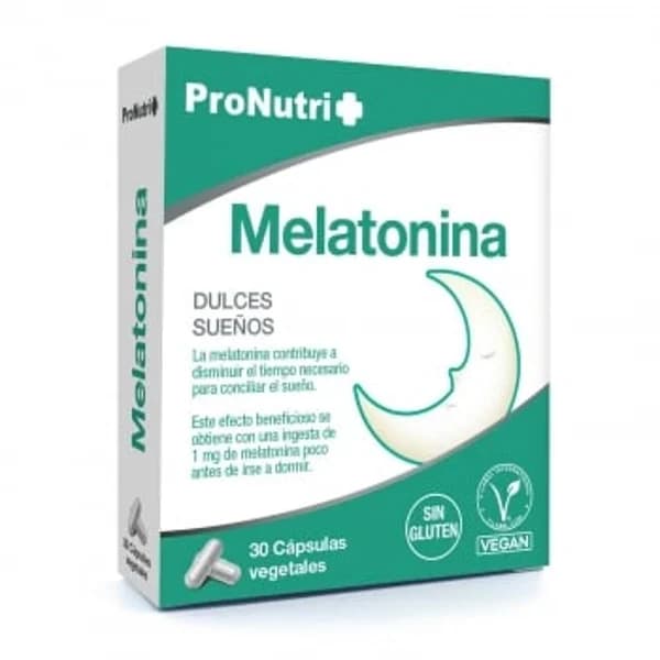 Melatonina en cápsulas Pronutri sin gluten 30 ud. - 0.02 kg - Imagen del producto en Findit