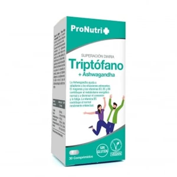 Triptófano con ashawanda en comprimidos Pronutri sin gluten 30 ud. - 0.04 kg - Imagen del producto en Findit