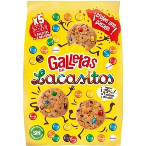 Galletas con grageas de chocolate con leche Lacasitos 120 g. - 0.12 kg - Imagen del producto en Findit