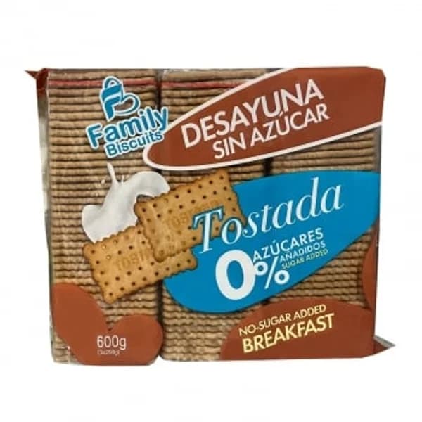 Galleta tostada Family Biscuits sin azúcar añadido 600 g. - 0.6 kg - Imagen del producto en Findit