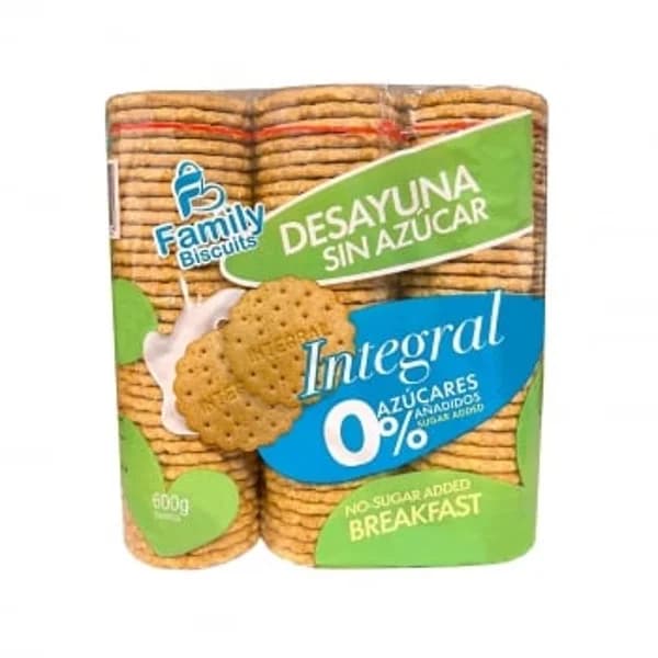 Galletas María integral Family Biscuits sin azúcar añadido 600 g. - 0.6 kg - Imagen del producto en Findit