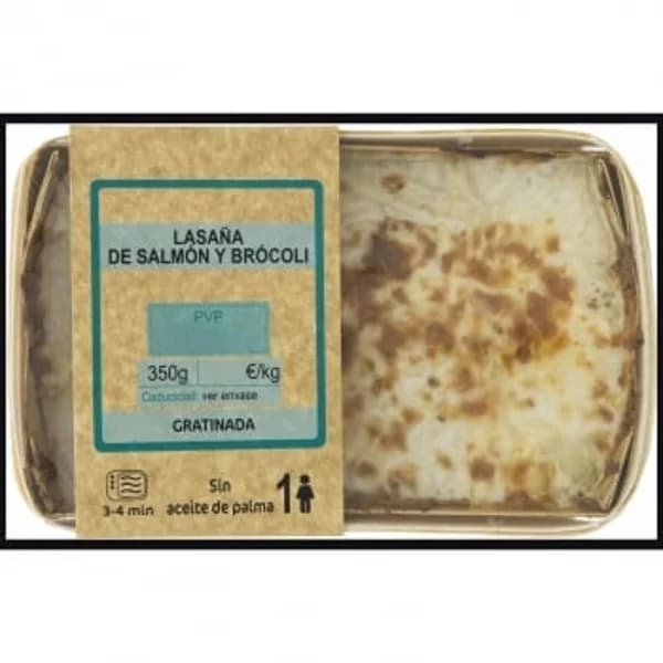 Lasaña de salmón y brócoli gratinada 350 g - 1 ud - Imagen del producto en Findit