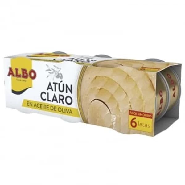 Atún claro en aceite de oliva Albo pack 6 latas de 55 g. - 0.33 kg - Imagen del producto en Findit
