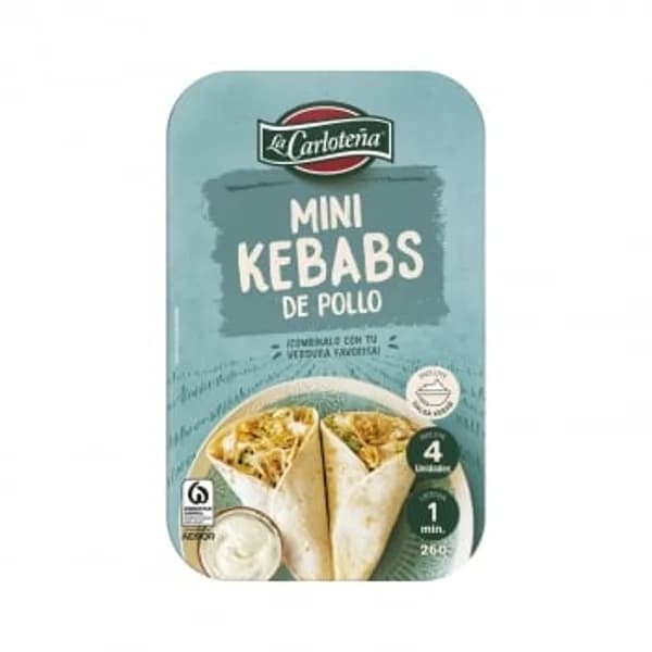 Mini kebabs de pollo La Carloteña 260 g. - 0.26 kg - Imagen del producto en Findit