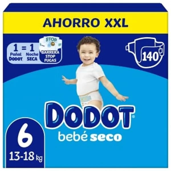 Pañales Dodot T6 (13-18 kg) 140 ud. - 140.65 ud - Imagen del producto en Findit