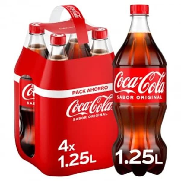 Coca Cola pack 4 botellas 1,25 l. - 4.99 l - Imagen del producto en Findit