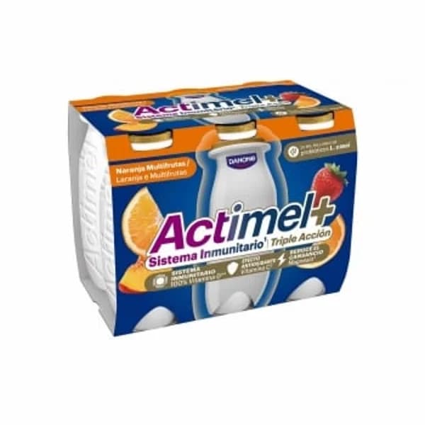 Leche fermentada semidesnatada multifrutas Danone Actimel pack de 6 unidades de 100 g. - 0.6 kg - Imagen del producto en Findit