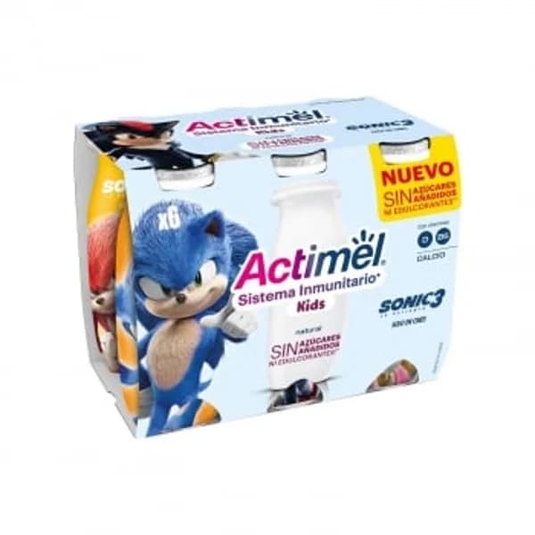 Leche fermentada semidesnatada natural Actimel pack de 6 unidades de 100 g. - 0.6 kg - Imagen del producto en Findit