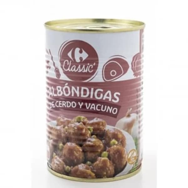 Albóndigas de cerdo y vacuno Classic Carrefour sin gluten 415 g. - 0.41 kg - Imagen del producto en Findit