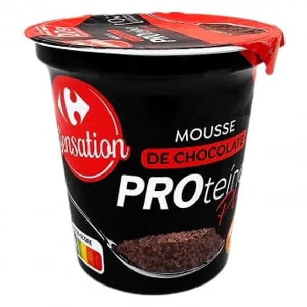 Mousse proteico sabor chocolate Carrefour Sensation sin gluten 200 g. - 0.2 kg - Imagen del producto en Findit