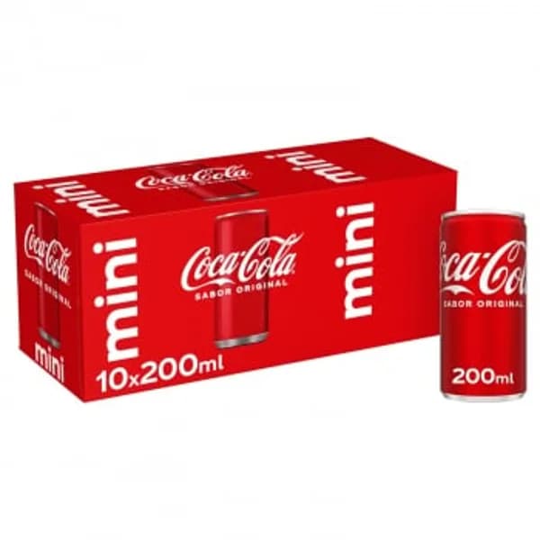 Coca-Cola mini pack 10 latas 20 cl. - 2 l - Imagen del producto en Findit
