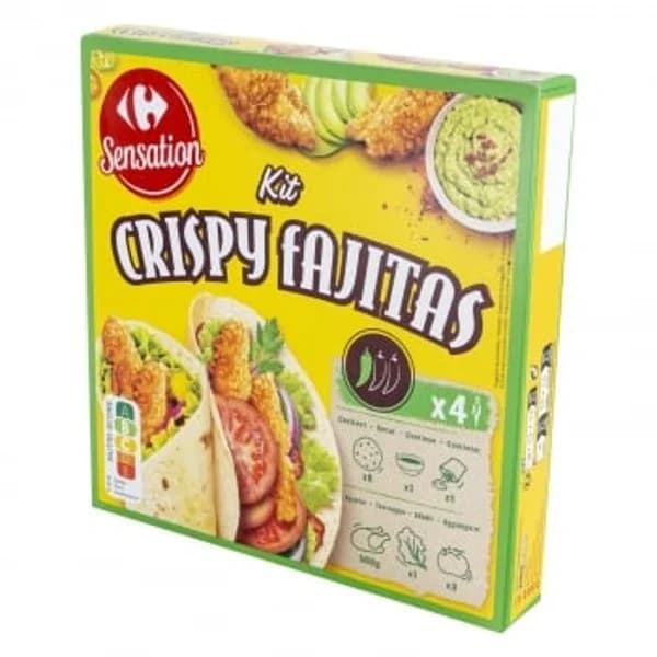 Kit para fajitas crispy Carrefour 530 g. - 0.53 kg - Imagen del producto en Findit