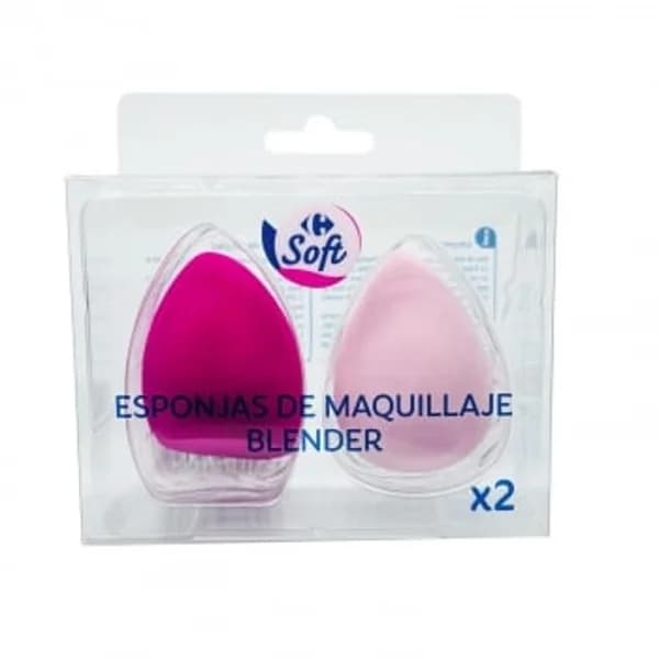 Esponja de maquillaje blender Soft Carrefour 2 ud. - 2.01 ud - Imagen del producto en Findit