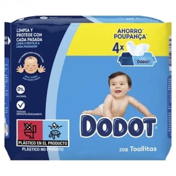 Toallitas para bebé Dodot 208 ud. - 176.33 ud - Imagen del producto en Findit