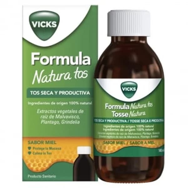 Jarabe tos seca y productiva sabor miel Formula Natura Tos Vicks 140 ml. - 0.14 l - Imagen del producto en Findit