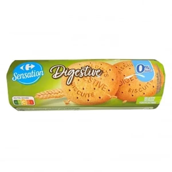 Galletas digestive Sensation Carrefour sin azúcar añadido 400 g. - 0.4 kg - Imagen del producto en Findit