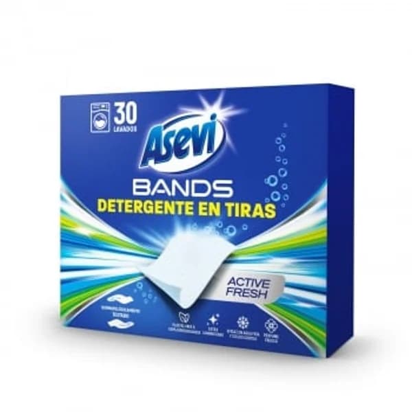 Detergente en tiras active fresh Asevi 30 lavados. - 30.36 ud - Imagen del producto en Findit