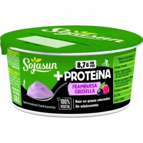 Especialidad de soja con frambuesa y grosella +Proteína Sojasun 150 g. - 0.15 kg - Imagen del producto en Findit