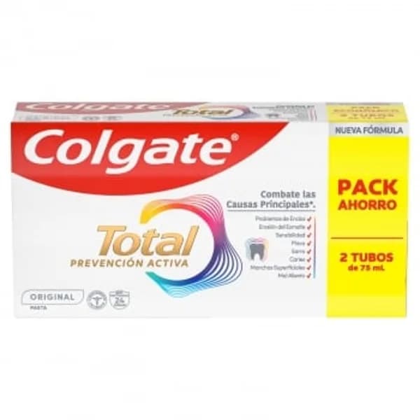 Dentífrico prevención activa Colgate Total pack de 2 unidades de 75 ml. - 0.15 l - Imagen del producto en Findit