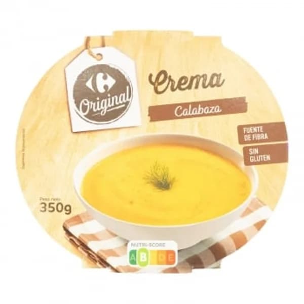 Crema de calabaza Original Carrefour sin gluten 350 g. - 0.35 kg - Imagen del producto en Findit