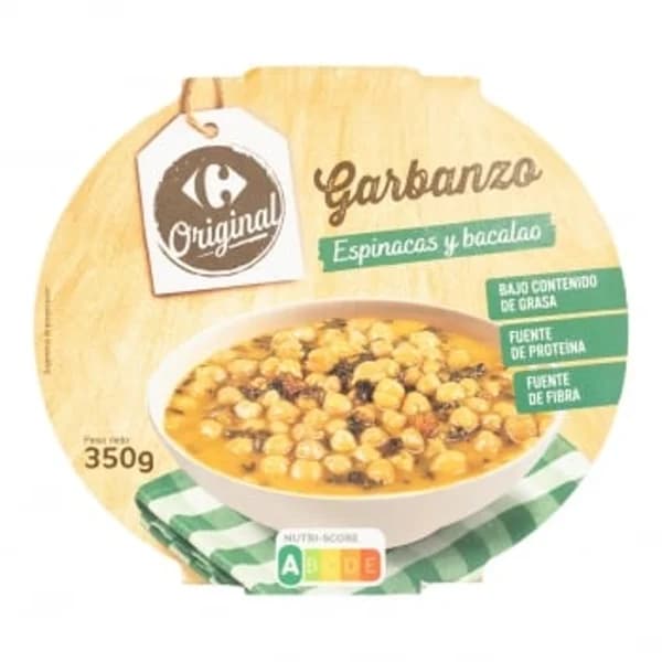 Garbanzos con espinacas y bacalao Original Carrefour 350 g. - 0.35 kg - Imagen del producto en Findit