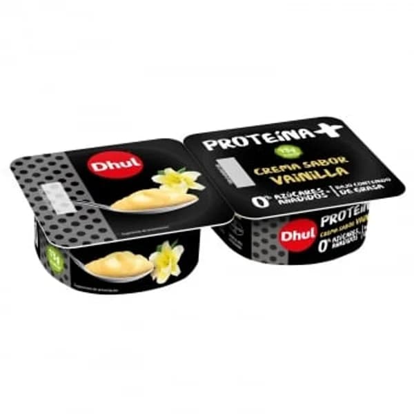 Crema sabor vainilla Proteína+ Dhul sin gluten pack de 2 unidades de 125 g. - 0.25 kg - Imagen del producto en Findit