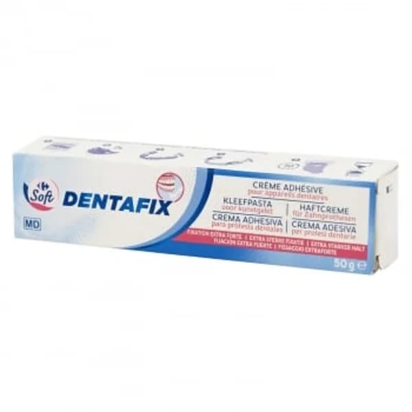 Crema adhesiva para prótesis dentales Dentafix Soft Carrefour 50 g. - 0.05 kg - Imagen del producto en Findit