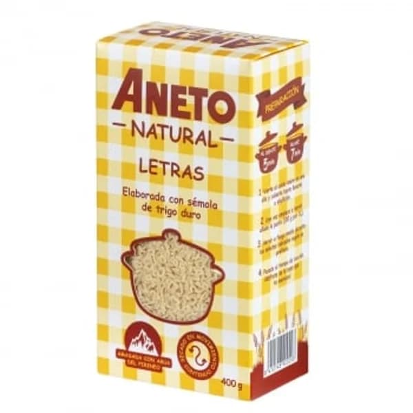 Pasta letras Aneto 400 g. - 0.4 kg - Imagen del producto en Findit