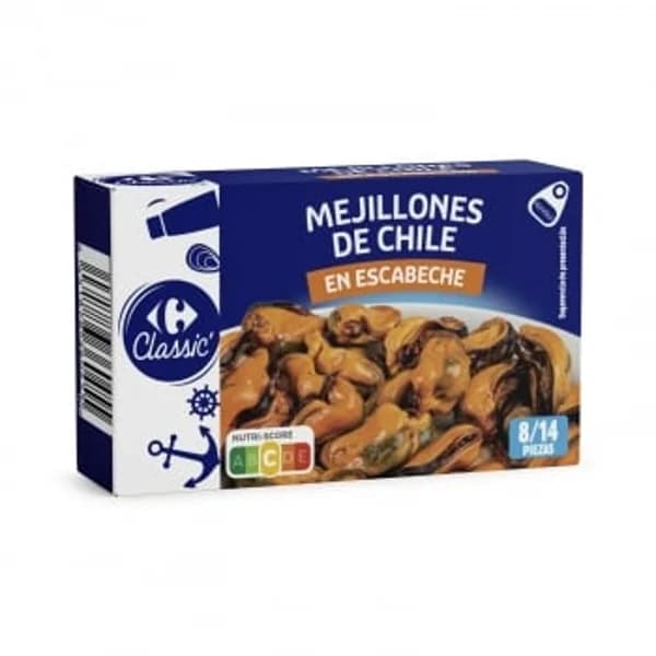 Mejillones en escabeche 8/14 Classic Carrefour 69 g. - 0.07 kg - Imagen del producto en Findit