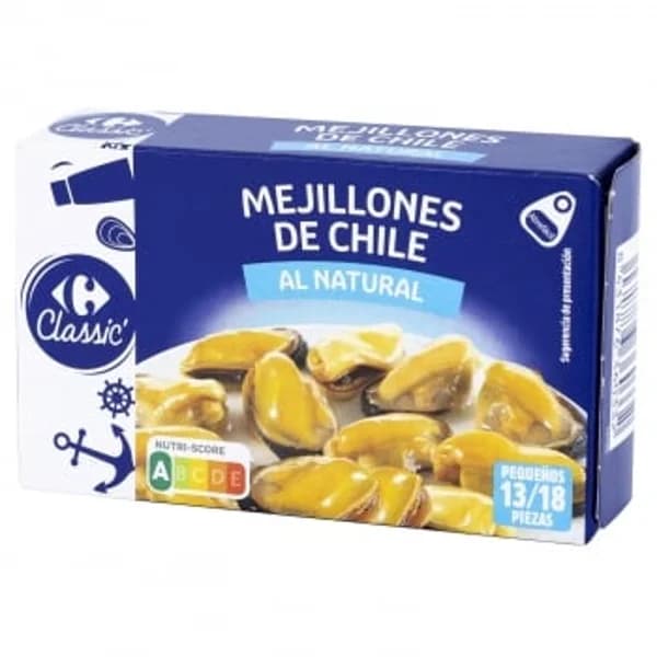 Mejillones de Chile al natural 14/18 Classic Carrefour 69 g. - 0.07 kg - Imagen del producto en Findit
