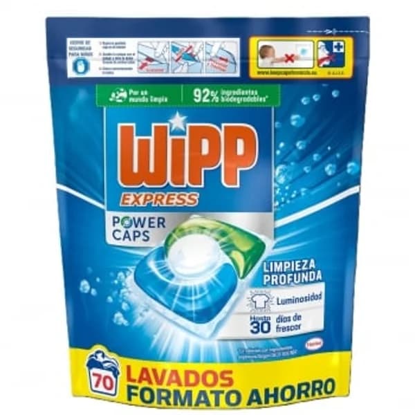 Detergente en cápsulas Power Caps Wipp Express 70 ud. - 69.74 ud - Imagen del producto en Findit