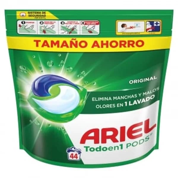 Detergente en cápsulas original Ariel 44 lavados. - 43.77 ud - Imagen del producto en Findit