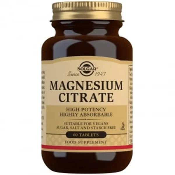 Citrato de Magnesio Solgar sin gluten sin lactosa 60 ud. - 0.1 kg - Imagen del producto en Findit