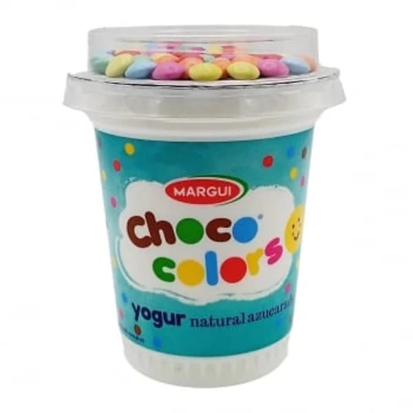 Yogur natural azucarado y grageas de chocolate con leche Margui 160 g - 0.16 kg - Imagen del producto en Findit