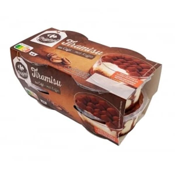 Tiramisú Carrefour Original pack de 4 unidades de 90 g. - 0.36 kg - Imagen del producto en Findit