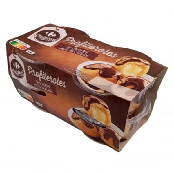 Profiteroles con chocolate Carrefour Original pack de 4 unidades de 90 g. - 0.36 kg - Imagen del producto en Findit