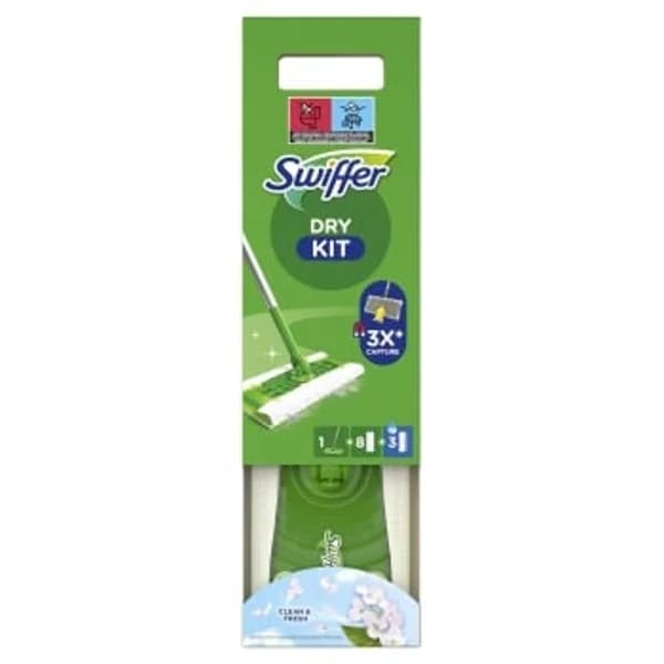 Kit Swiffer: mopa 1 ud, 8 paños secos y 3 paños húmedos. - 1 ud - Imagen del producto en Findit