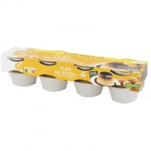 Flan de huevo Carrefour Classic sin gluten pack de 8 unidades de 100 g. - 0.8 kg - Imagen del producto en Findit