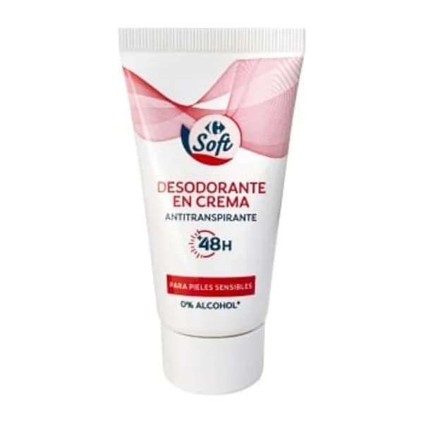 Desodorante en crema antitranspirante Soft Carrefour 50 ml. - 0.05 l - Imagen del producto en Findit