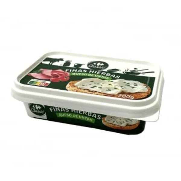 Queso blanco con finas hierbas para untar en tarrina Carrefour Classic 200 g - 0.2 kg - Imagen del producto en Findit