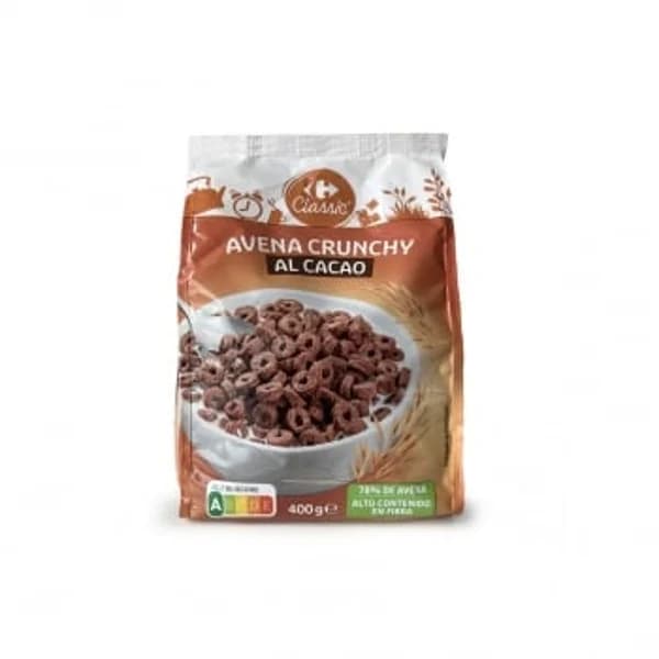 Aros de avena crujiente al cacao Classic Carrefour 400 g. - 0.4 kg - Imagen del producto en Findit