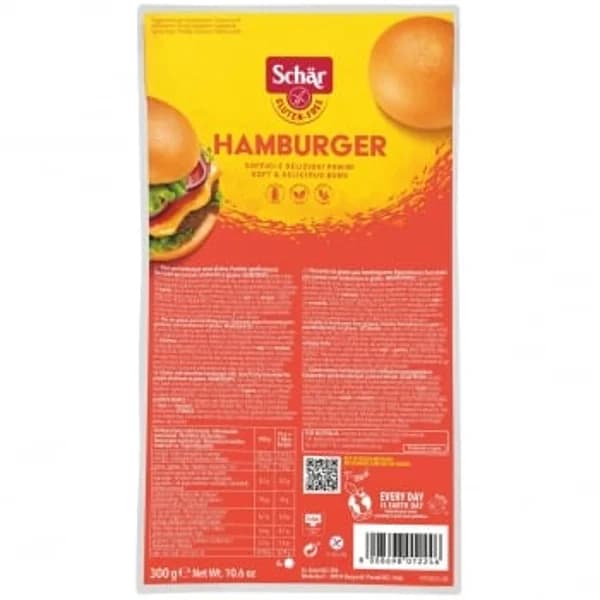 Pan hamburguesa Schär sin gluten y sin lactosa 300 g. - 0.3 kg - Imagen del producto en Findit