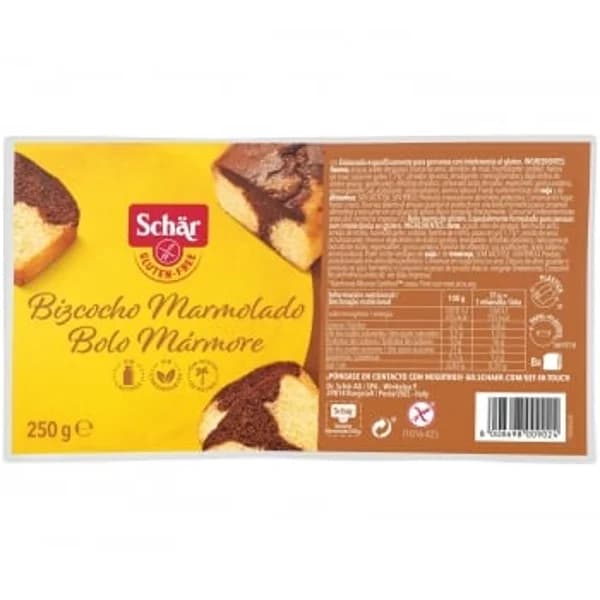 Bizcocho marmolado Schär sin gluten y sin lactosa 250 g. - 0.25 kg - Imagen del producto en Findit