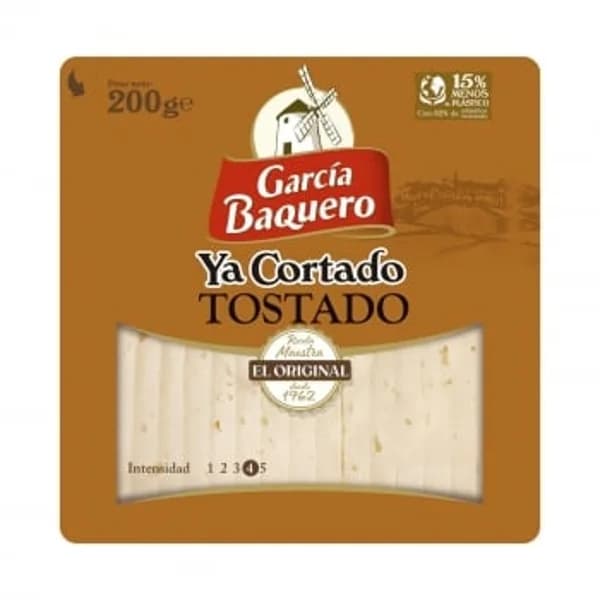 Queso de mezcla tostado en cuña ya cortada García Baquero 200 g - 0.2 kg - Imagen del producto en Findit